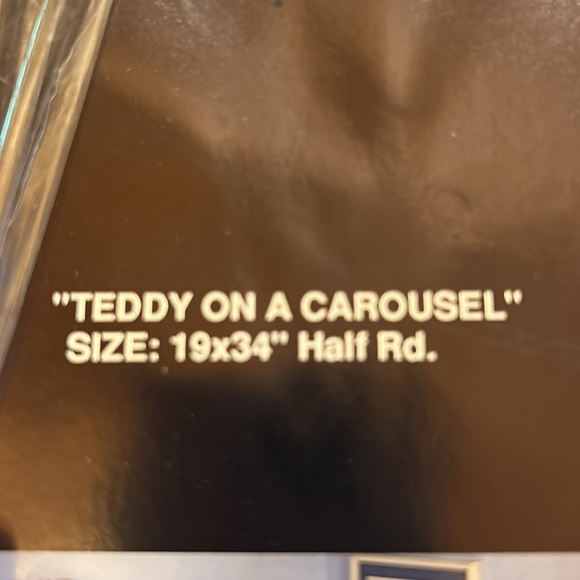 NWT Vintage Bucilla Teddy on a Carousel Rug or Wall Hanging Latch Hook Kit - Picture 3 of 7